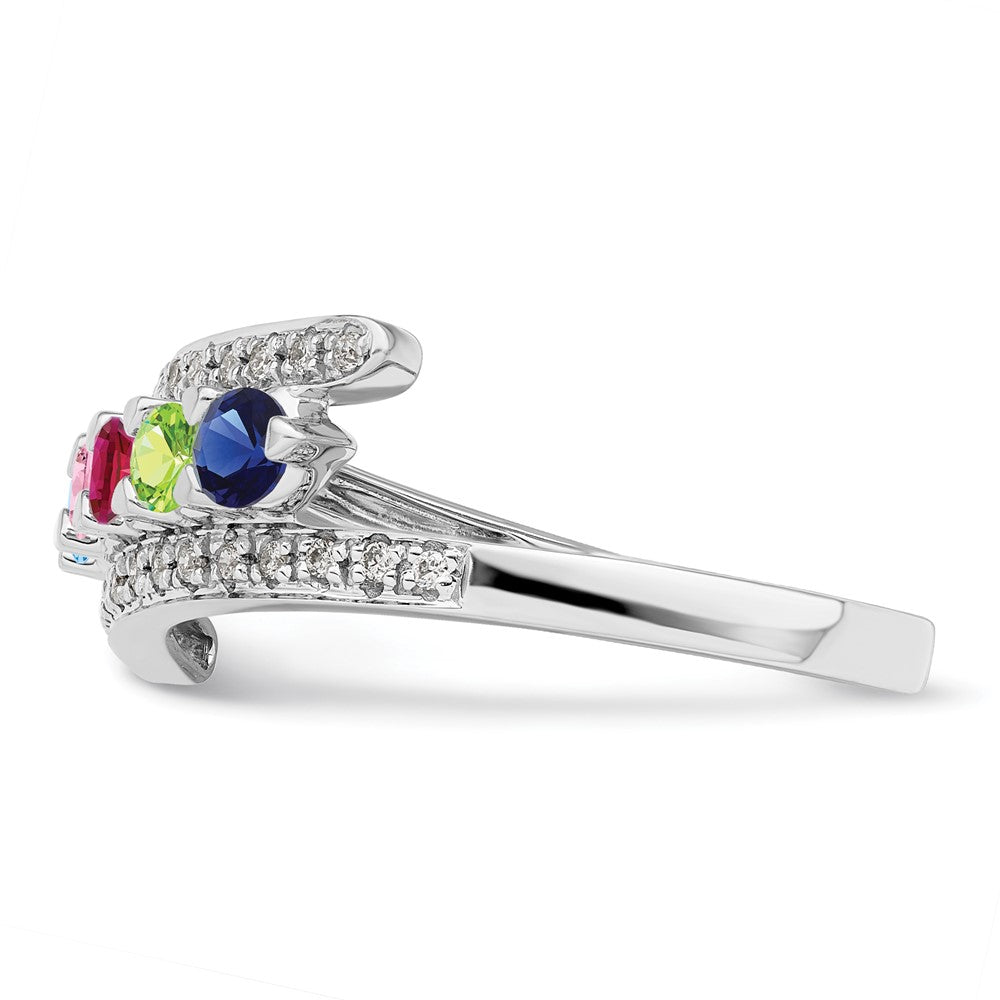 14K Mother's Ring with Diamonds and Either Genuine or Synthetic Stones (1 to 6 stones)