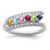 14K Mother's Ring with Diamonds and Either Genuine or Synthetic Stones (1 to 6 stones)