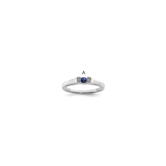 Birthstone and Diamond Mother's Ring Semi-Mount