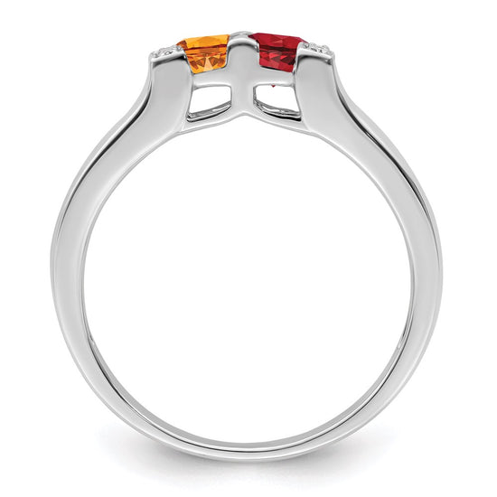 Birthstone and Diamond Mother's Ring Semi-Mount