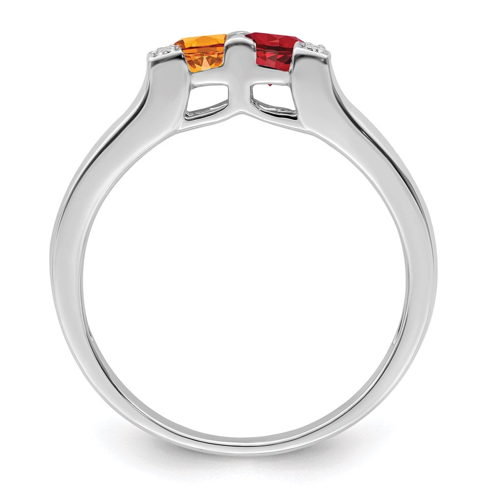 Birthstone and Diamond Mother's Ring Semi-Mount
