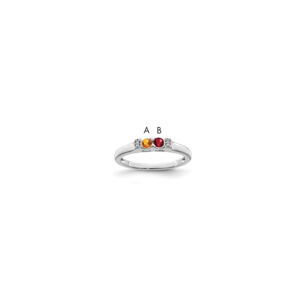 Birthstone and Diamond Mother's Ring Semi-Mount