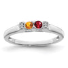 Birthstone and Diamond Mother's Ring Semi-Mount