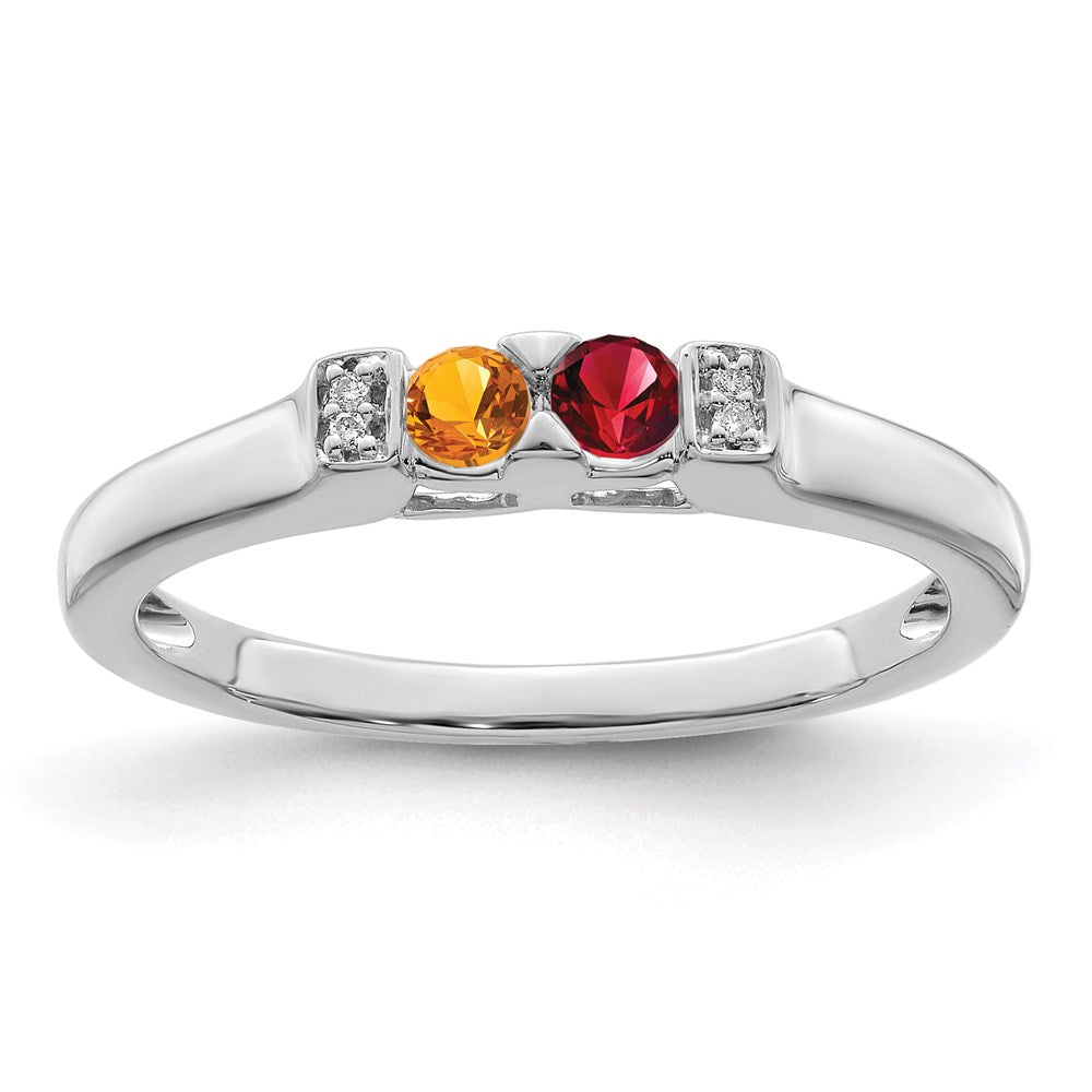 Birthstone and Diamond Mother's Ring Semi-Mount