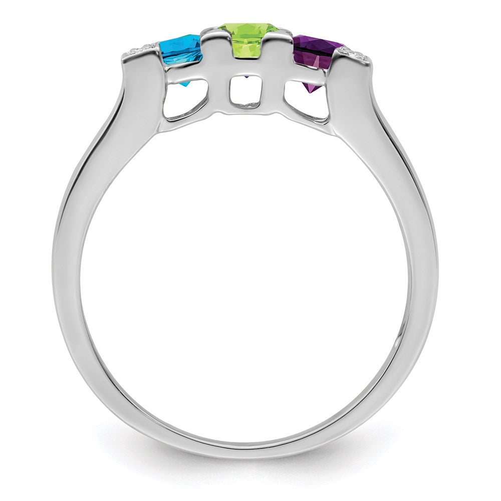 Birthstone and Diamond Mother's Ring Semi-Mount