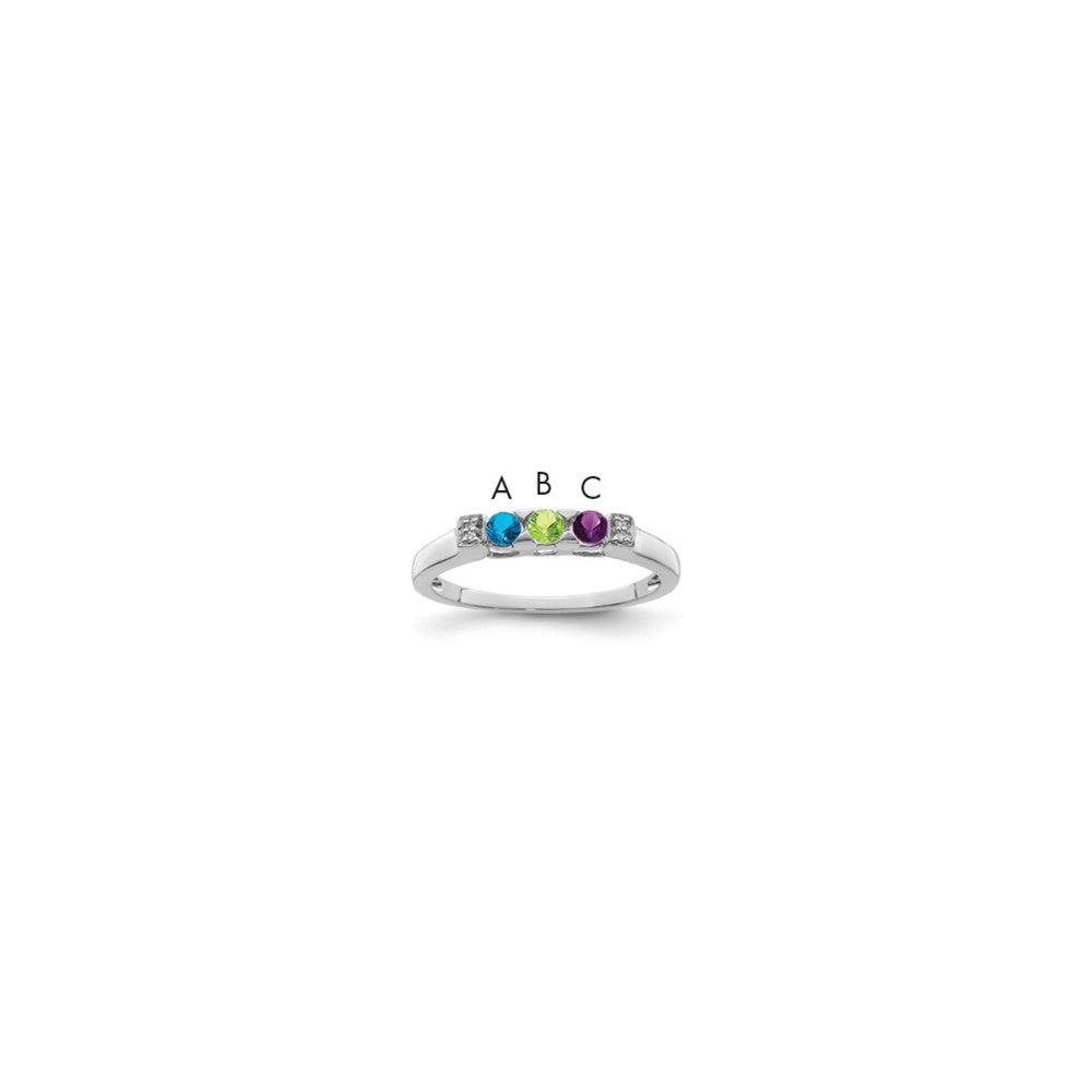 Birthstone and Diamond Mother's Ring Semi-Mount