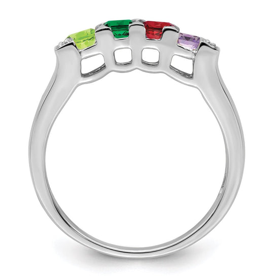 Birthstone and Diamond Mother's Ring Semi-Mount