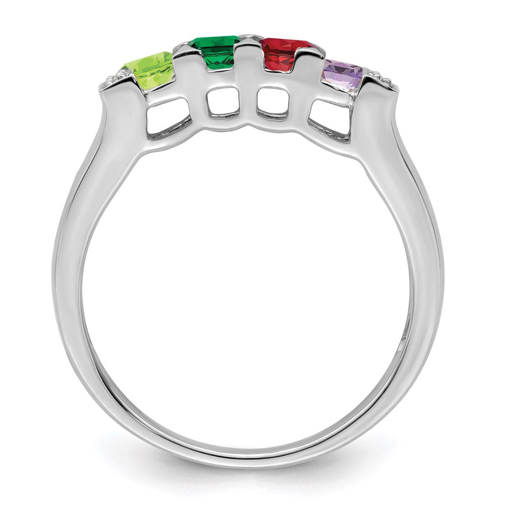 Birthstone and Diamond Mother's Ring Semi-Mount