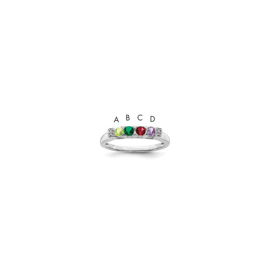 Birthstone and Diamond Mother's Ring Semi-Mount