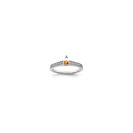 14K White Gold Family Jewelry Diamond Semi-Set Ring