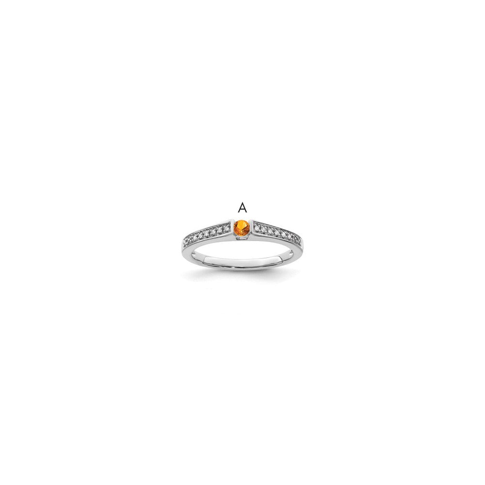 Birthstone and Diamond Mother's Ring Semi-Mount