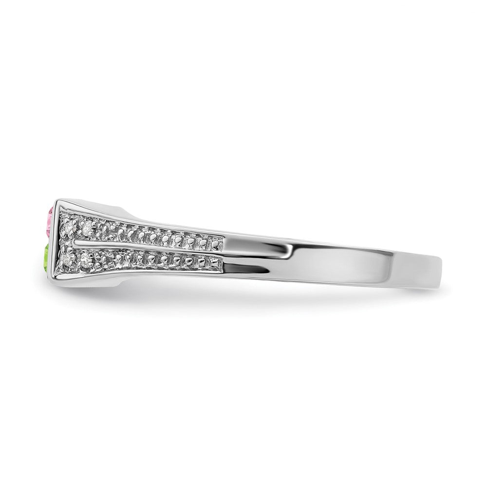 Birthstone and Diamond Mother's Ring Semi-Mount