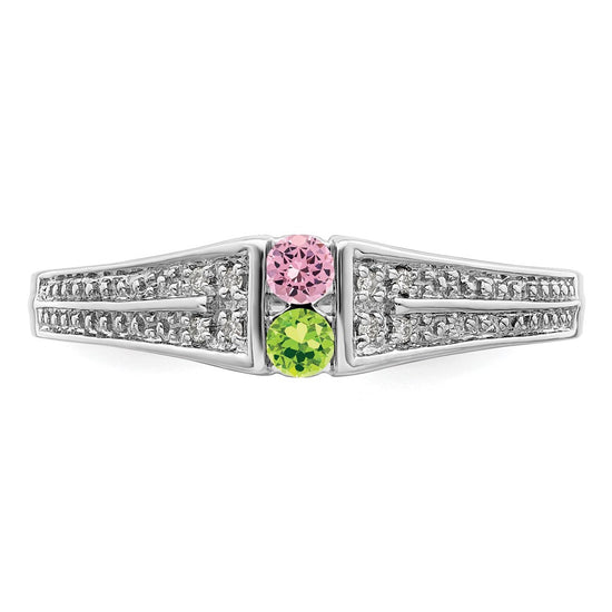 Birthstone and Diamond Mother's Ring Semi-Mount