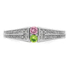 14K White Gold Family Jewelry Diamond Semi-Set Ring