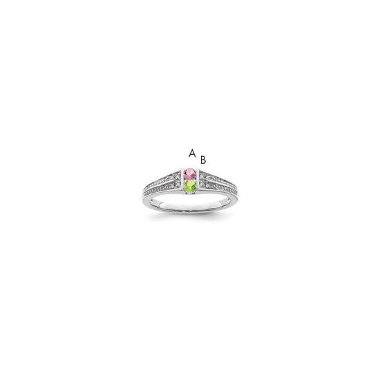 Birthstone and Diamond Mother's Ring Semi-Mount