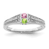 Birthstone and Diamond Mother's Ring Semi-Mount