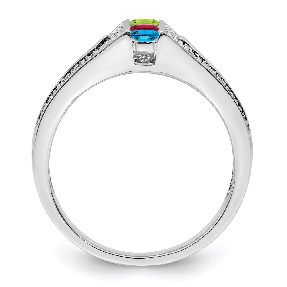 Birthstone and Diamond Mother's Ring Semi-Mount