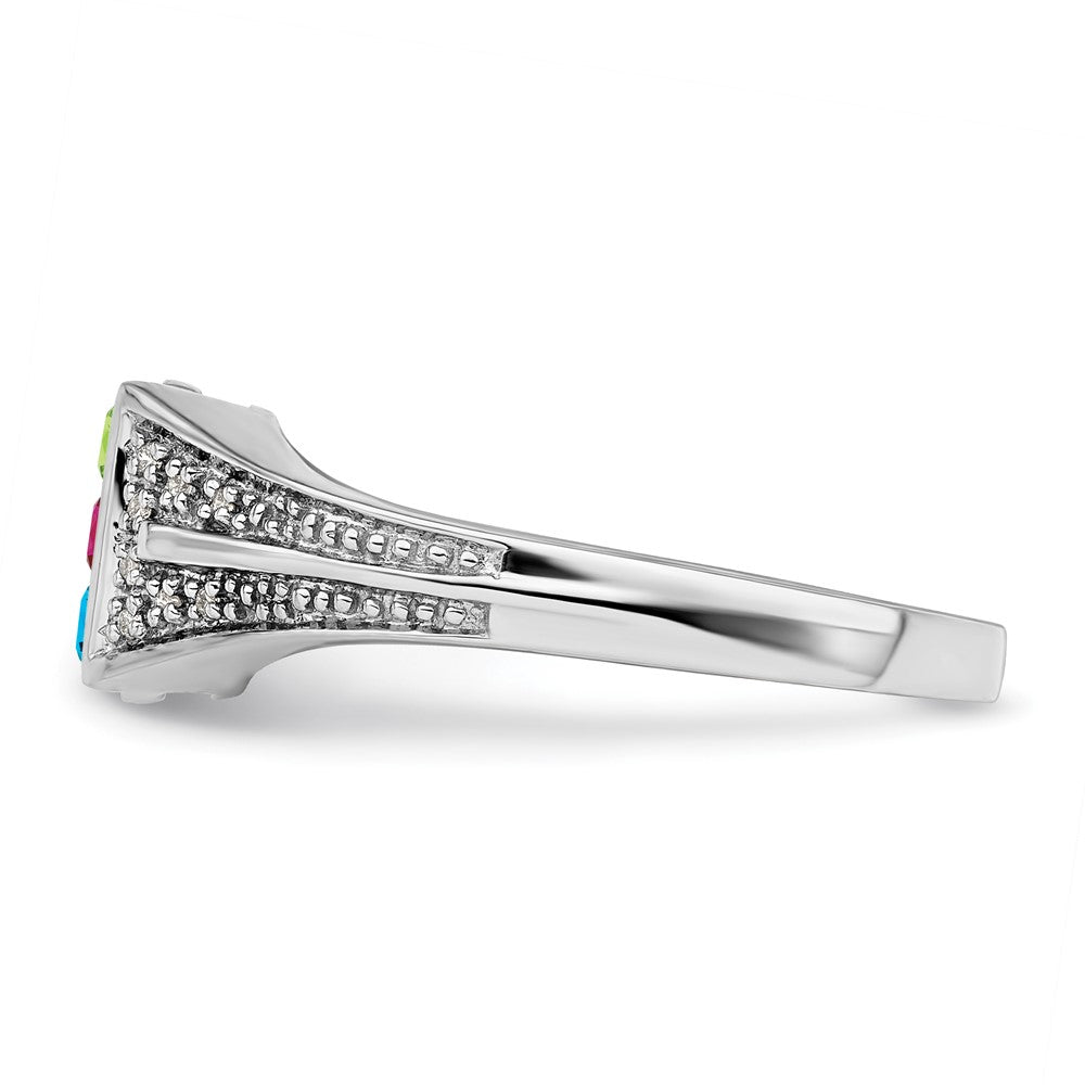 Birthstone and Diamond Mother's Ring Semi-Mount