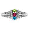 Birthstone and Diamond Mother's Ring Semi-Mount