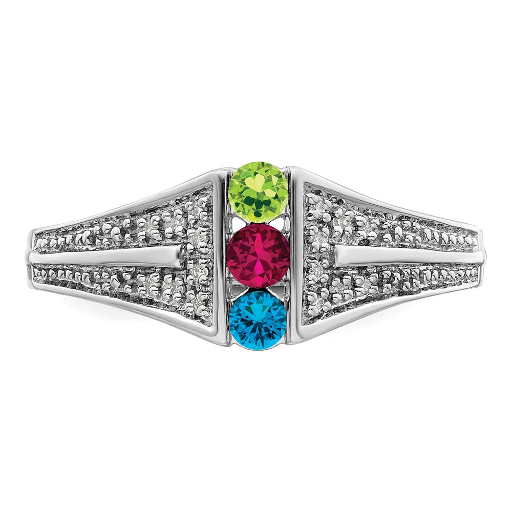 Birthstone and Diamond Mother's Ring Semi-Mount