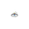 14K White Gold Family Jewelry Diamond Semi-Set Ring