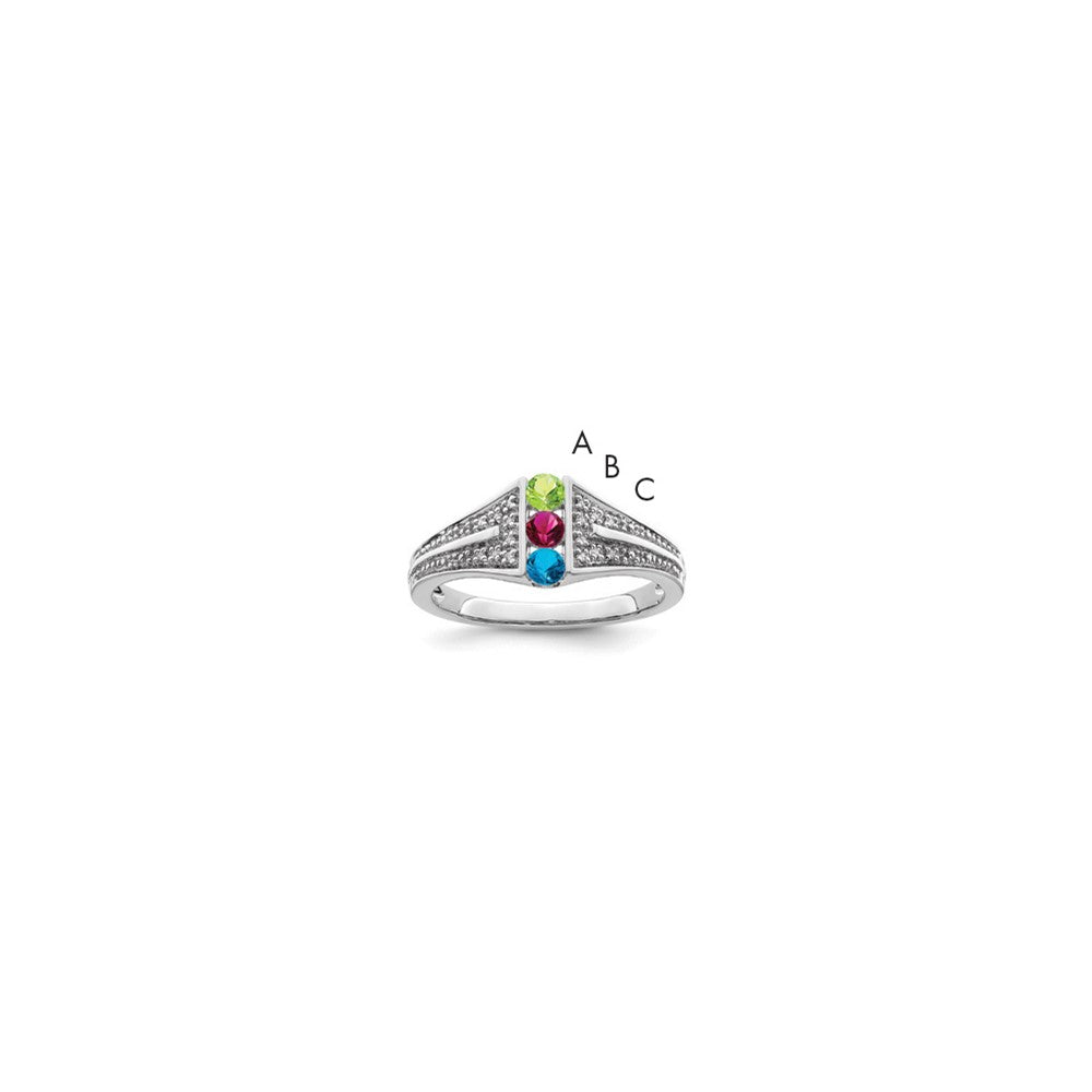 Birthstone and Diamond Mother's Ring Semi-Mount