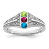Birthstone and Diamond Mother's Ring Semi-Mount