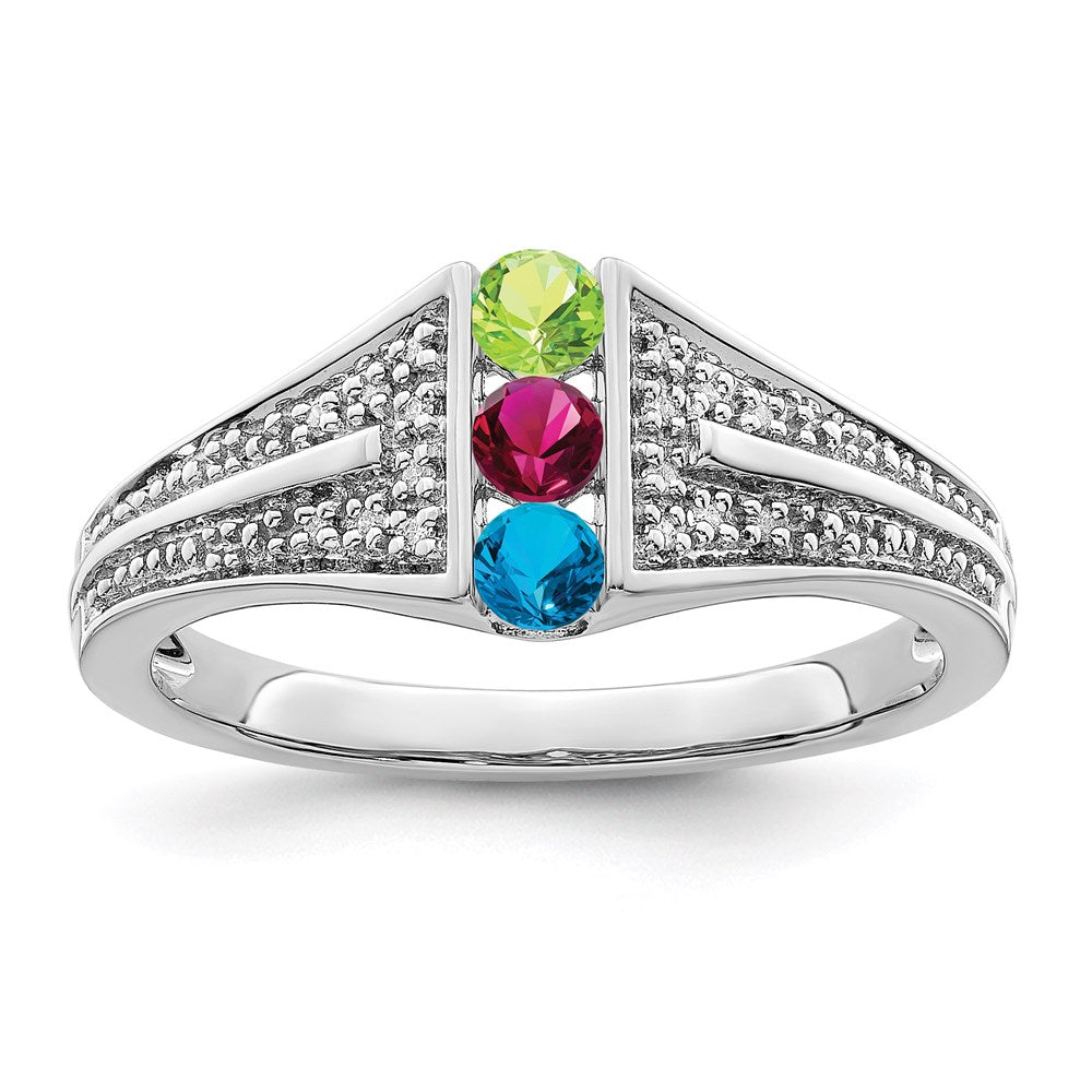 Birthstone and Diamond Mother's Ring Semi-Mount