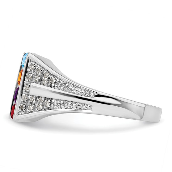 Birthstone and Diamond Mother's Ring Semi-Mount