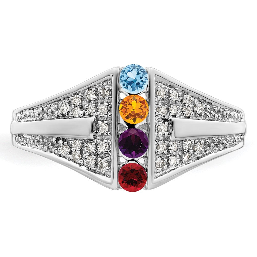 Birthstone and Diamond Mother's Ring Semi-Mount