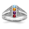 Birthstone and Diamond Mother's Ring Semi-Mount