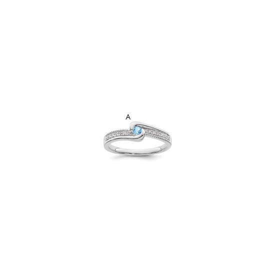Birthstone and Diamond Mother's Ring Semi-Mount