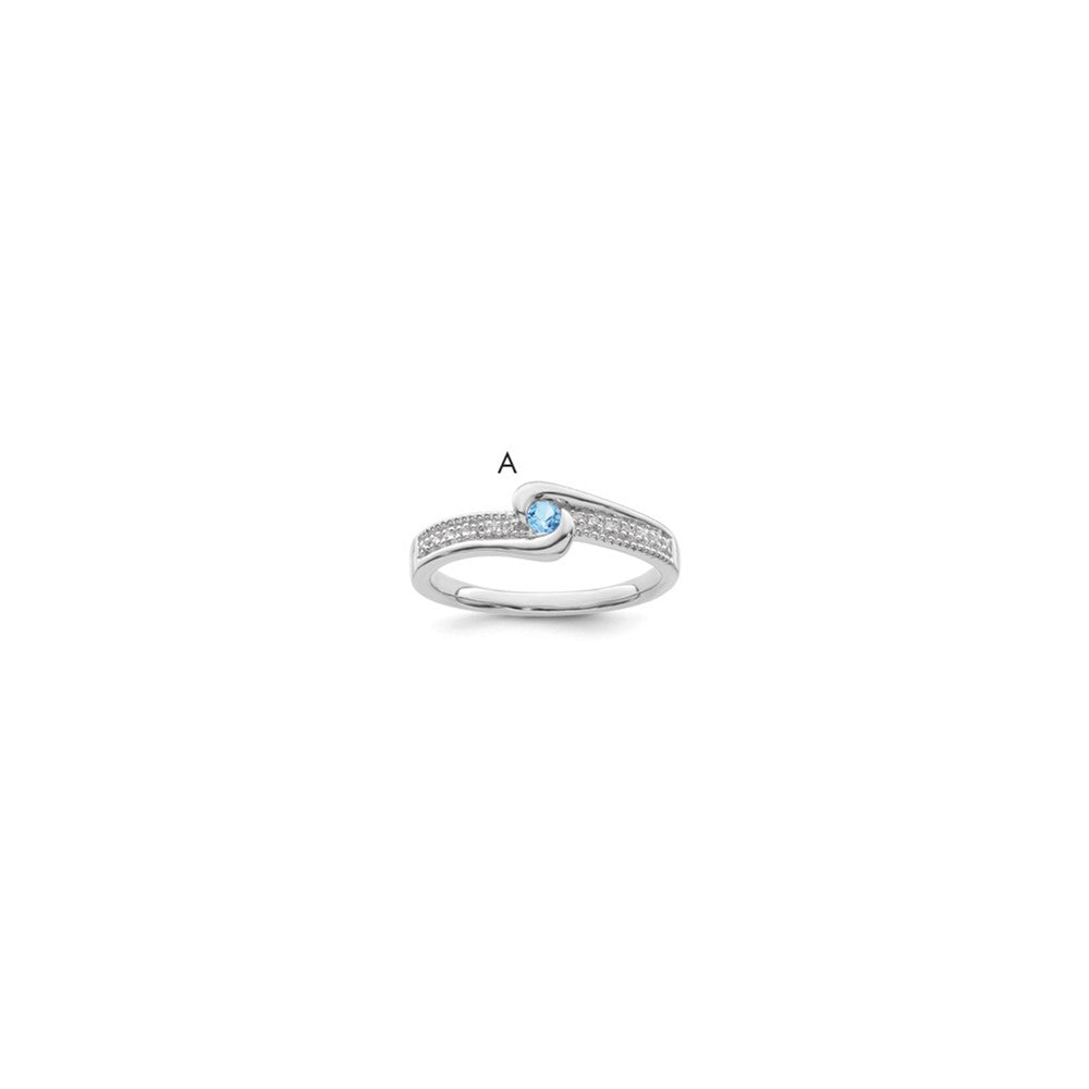Birthstone and Diamond Mother's Ring Semi-Mount