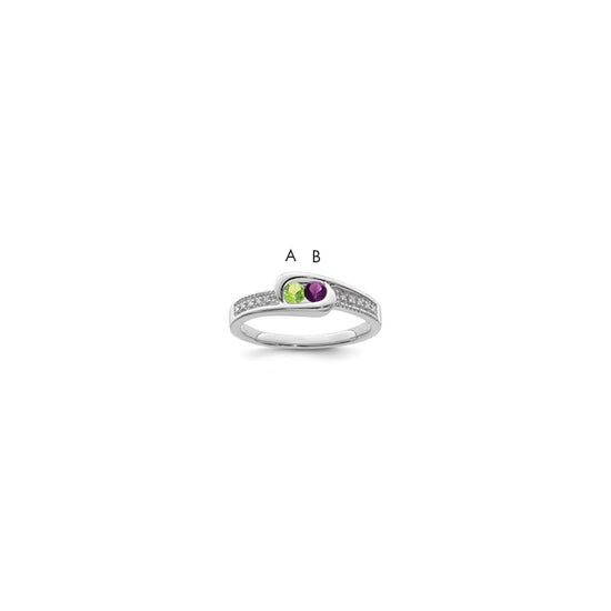 Birthstone and Diamond Mother's Ring Semi-Mount