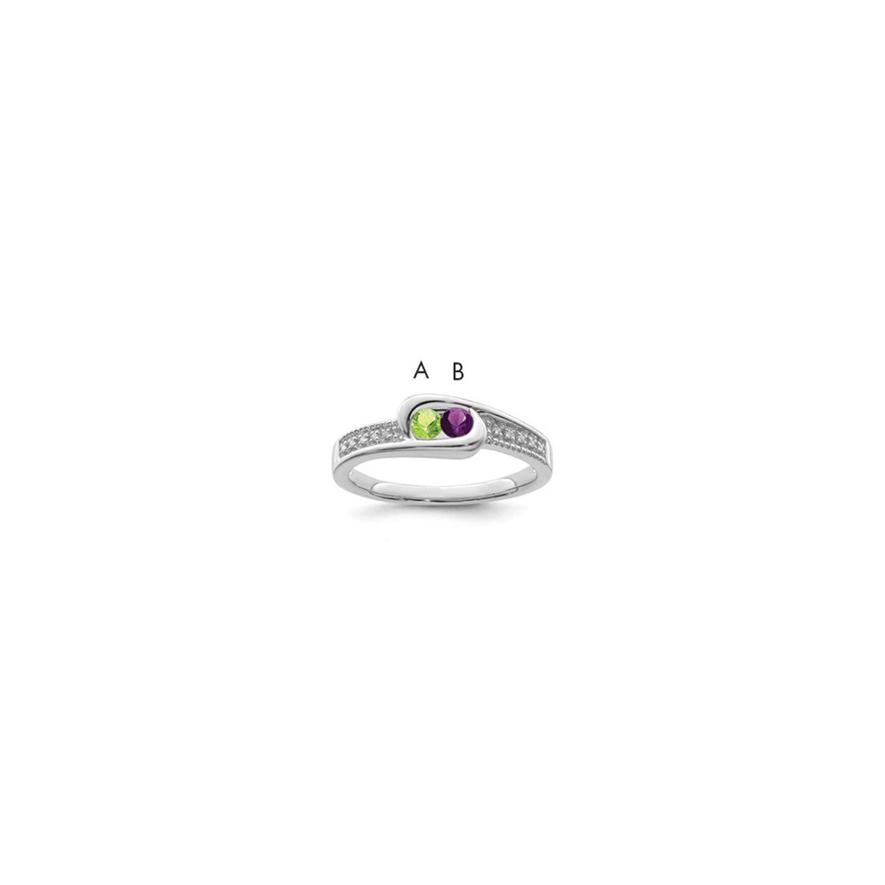 Birthstone and Diamond Mother's Ring Semi-Mount