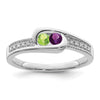 Birthstone and Diamond Mother's Ring Semi-Mount