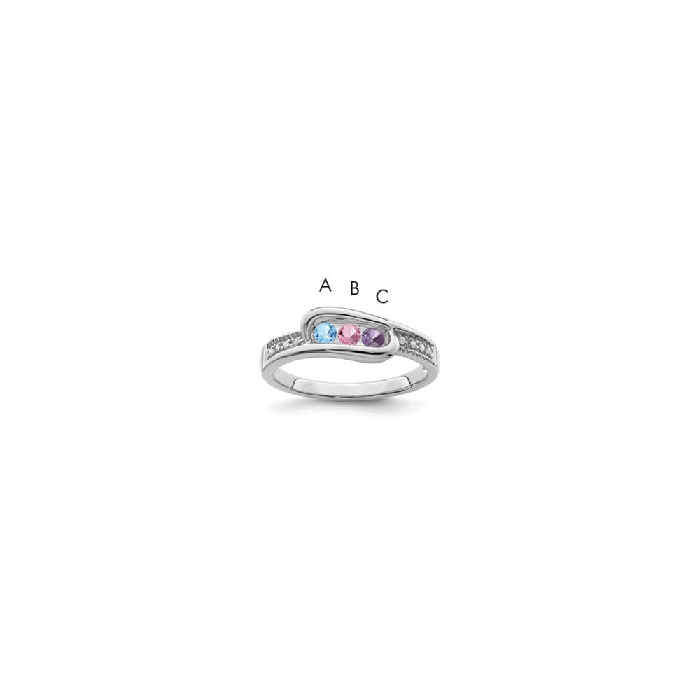 Birthstone and Diamond Mother's Ring Semi-Mount