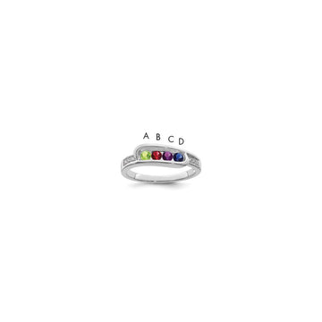 Birthstone and Diamond Mother's Ring Semi-Mount