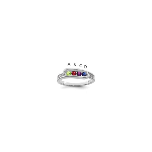Birthstone and Diamond Mother's Ring Semi-Mount