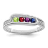 Birthstone and Diamond Mother's Ring Semi-Mount