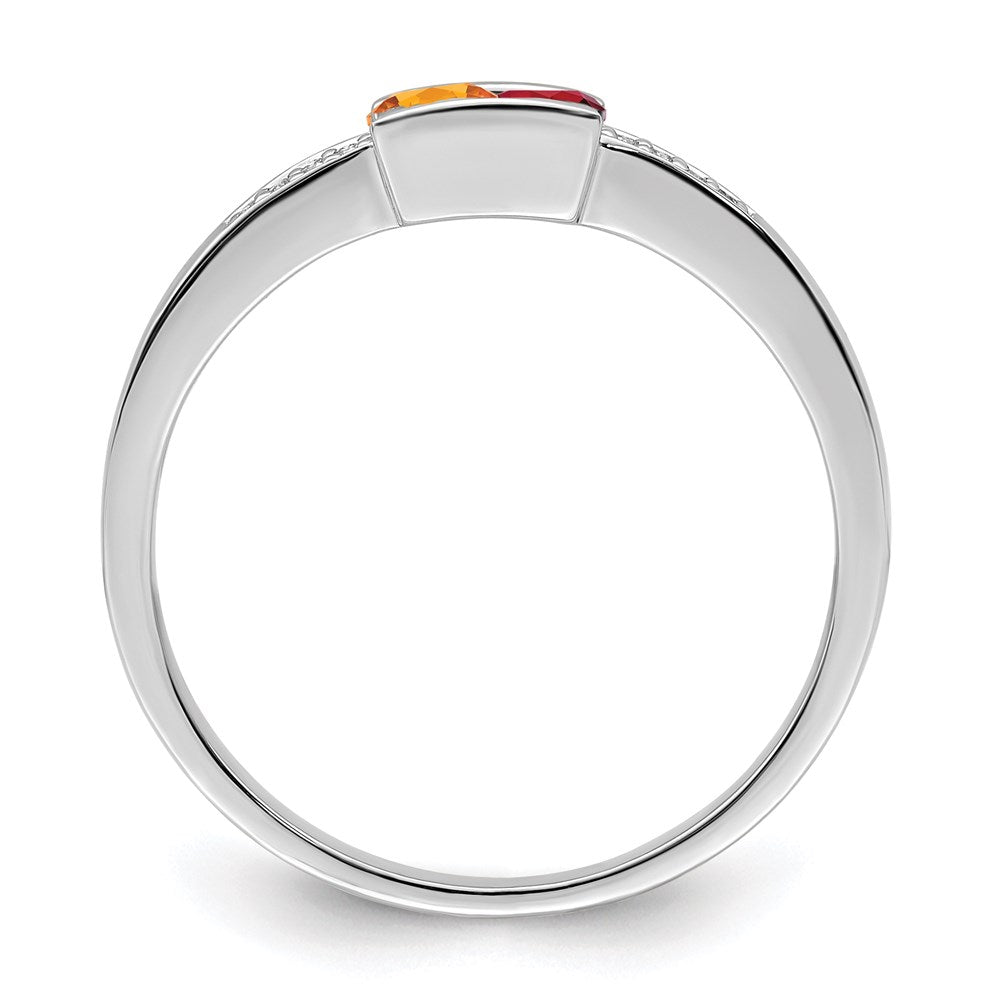 Birthstone and Diamond Mother's Ring Semi-Mount