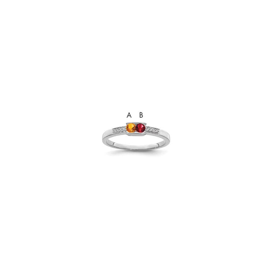 Birthstone and Diamond Mother's Ring Semi-Mount
