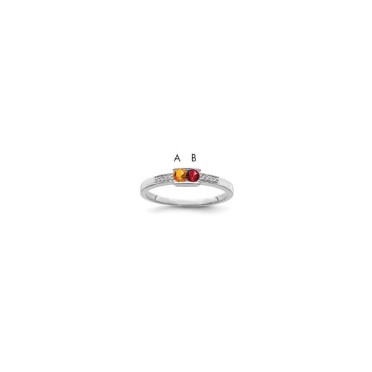 Birthstone and Diamond Mother's Ring Semi-Mount