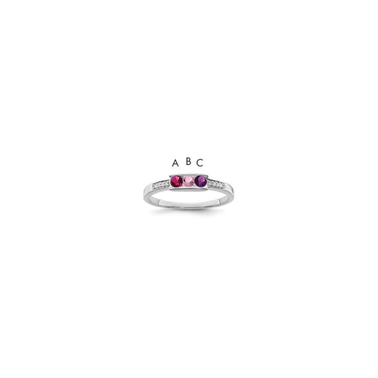 Birthstone and Diamond Mother's Ring Semi-Mount