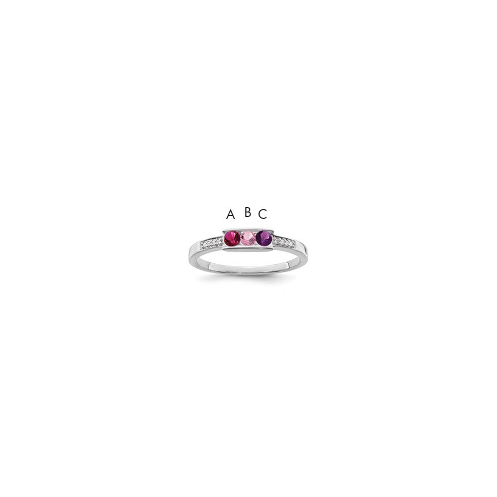 Birthstone and Diamond Mother's Ring Semi-Mount