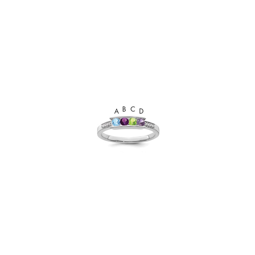 Birthstone and Diamond Mother's Ring Semi-Mount