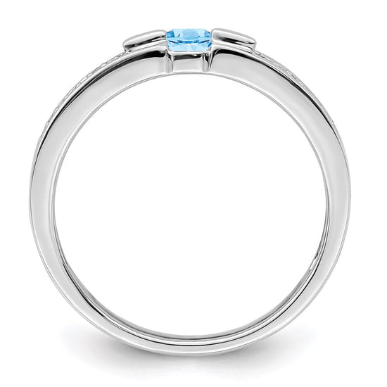 Birthstone and Diamond Mother's Ring Semi-Mount