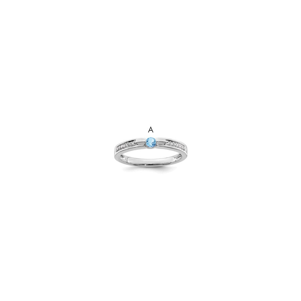 Birthstone and Diamond Mother's Ring — Genuine Stones