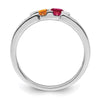 Birthstone and Diamond Mother's Ring — Synthetic Stones