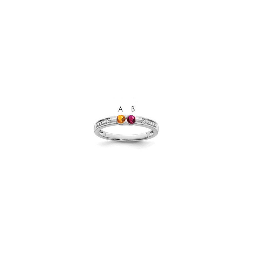 Birthstone and Diamond Mother's Ring — Genuine Stones